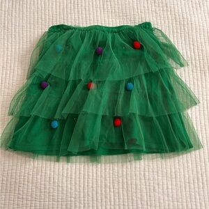 Light up Xmas Tulle Skirt with Pom Poms